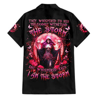 Witch Skull Family Matching Short Sleeve Bodycon Dress and Hawaiian Shirt She Whispered Back Iam The Storm - Wonder Print Shop