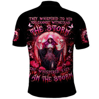 Witch Skull Polo Shirt She Whispered Back Iam The Storm - Wonder Print Shop