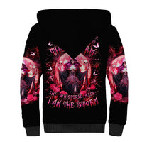 Witch Skull Sherpa Hoodie She Whispered Back Iam The Storm - Wonder Print Shop