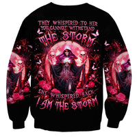 Witch Skull Sweatshirt She Whispered Back Iam The Storm - Wonder Print Shop