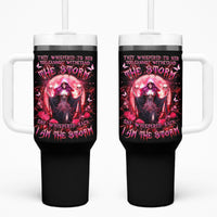 Witch Skull Tumbler With Handle She Whispered Back Iam The Storm - Wonder Print Shop