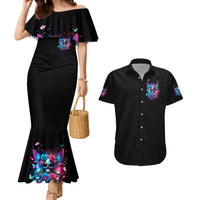 Fairy Skull Couples Matching Mermaid Dress and Hawaiian Shirt Let Karma Handle Their Fate - Wonder Print Shop