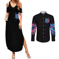 Fairy Skull Couples Matching Summer Maxi Dress and Long Sleeve Button Shirt Let Karma Handle Their Fate - Wonder Print Shop
