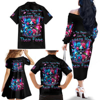 Fairy Skull Family Matching Off Shoulder Long Sleeve Dress and Hawaiian Shirt Let Karma Handle Their Fate - Wonder Print Shop