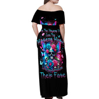 Fairy Skull Family Matching Off Shoulder Maxi Dress and Hawaiian Shirt Let Karma Handle Their Fate - Wonder Print Shop