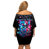 Fairy Skull Off Shoulder Short Dress Let Karma Handle Their Fate - Wonder Print Shop