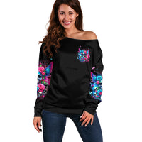 Fairy Skull Off Shoulder Sweater Let Karma Handle Their Fate - Wonder Print Shop