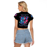 Fairy Skull Raglan Cropped T Shirt Let Karma Handle Their Fate - Wonder Print Shop