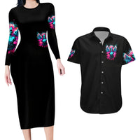 Witch Skull Couples Matching Long Sleeve Bodycon Dress and Hawaiian Shirt The Good Girl In Me Got Tired Of The Bullshit - Wonder Print Shop
