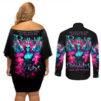 Witch Skull Couples Matching Off Shoulder Short Dress and Long Sleeve Button Shirt The Good Girl In Me Got Tired Of The Bullshit - Wonder Print Shop