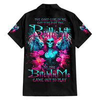 Witch Skull Family Matching Off Shoulder Short Dress and Hawaiian Shirt The Good Girl In Me Got Tired Of The Bullshit - Wonder Print Shop