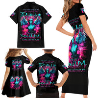Witch Skull Family Matching Short Sleeve Bodycon Dress and Hawaiian Shirt The Good Girl In Me Got Tired Of The Bullshit - Wonder Print Shop