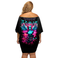 Witch Skull Off Shoulder Short Dress The Good Girl In Me Got Tired Of The Bullshit - Wonder Print Shop