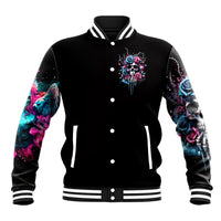 Rose Skull Baseball Jacket Fresh Out Of Fucks - Wonder Print Shop