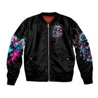 Rose Skull Bomber Jacket Fresh Out Of Fucks - Wonder Print Shop