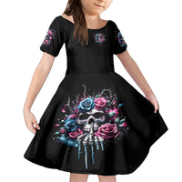 Rose Skull Family Matching Off Shoulder Short Dress and Hawaiian Shirt Fresh Out Of Fucks - Wonder Print Shop