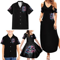 Rose Skull Family Matching Summer Maxi Dress and Hawaiian Shirt Fresh Out Of Fucks - Wonder Print Shop