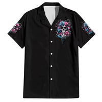 Rose Skull Family Matching Summer Maxi Dress and Hawaiian Shirt Fresh Out Of Fucks - Wonder Print Shop