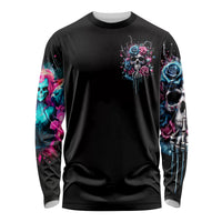 Rose Skull Long Sleeve Shirt Fresh Out Of Fucks - Wonder Print Shop