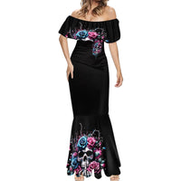 Rose Skull Mermaid Dress Fresh Out Of Fucks - Wonder Print Shop