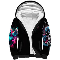 Rose Skull Sherpa Hoodie Fresh Out Of Fucks - Wonder Print Shop