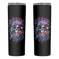 Rose Skull Skinny Tumbler Fresh Out Of Fucks - Wonder Print Shop