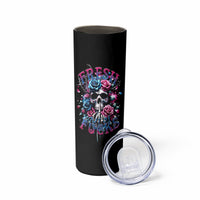 Rose Skull Skinny Tumbler Fresh Out Of Fucks - Wonder Print Shop