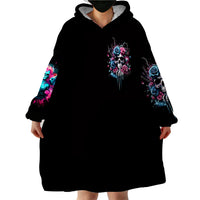 Rose Skull Wearable Blanket Hoodie Fresh Out Of Fucks - Wonder Print Shop
