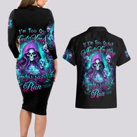 Witch Skull Couples Matching Long Sleeve Bodycon Dress and Hawaiian Shirt If I'm Too Quiet And Smiling You Might Want To Run - Wonder Print Shop