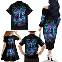 Witch Skull Family Matching Off Shoulder Long Sleeve Dress and Hawaiian Shirt If I'm Too Quiet And Smiling You Might Want To Run - Wonder Print Shop