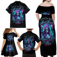Witch Skull Family Matching Off Shoulder Maxi Dress and Hawaiian Shirt If I'm Too Quiet And Smiling You Might Want To Run - Wonder Print Shop