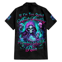 Witch Skull Family Matching Short Sleeve Bodycon Dress and Hawaiian Shirt If I'm Too Quiet And Smiling You Might Want To Run - Wonder Print Shop