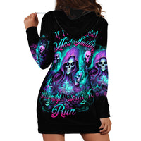 Witch Skull Hoodie Dress If I'm Too Quiet And Smiling You Might Want To Run - Wonder Print Shop