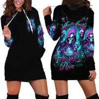 Witch Skull Hoodie Dress If I'm Too Quiet And Smiling You Might Want To Run - Wonder Print Shop