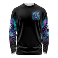 Witch Skull Long Sleeve Shirt If I'm Too Quiet And Smiling You Might Want To Run - Wonder Print Shop
