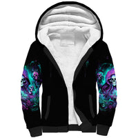 Witch Skull Sherpa Hoodie If I'm Too Quiet And Smiling You Might Want To Run - Wonder Print Shop