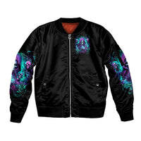 Witch Skull Sleeve Zip Bomber Jacket If I'm Too Quiet And Smiling You Might Want To Run - Wonder Print Shop