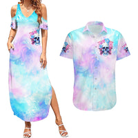 Flower Skull Couples Matching Summer Maxi Dress and Hawaiian Shirt I'm Not Anti-Social I'm Just Not User Friendly - Wonder Print Shop