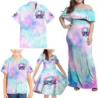 Flower Skull Family Matching Off Shoulder Maxi Dress and Hawaiian Shirt I'm Not Anti-Social I'm Just Not User Friendly - Wonder Print Shop