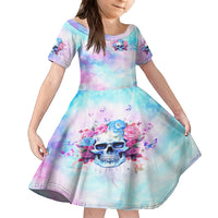 Flower Skull Kid Short Sleeve Dress I'm Not Anti-Social I'm Just Not User Friendly - Wonder Print Shop