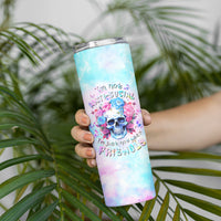 Flower Skull Skinny Tumbler I'm Not Anti-Social I'm Just Not User Friendly - Wonder Print Shop