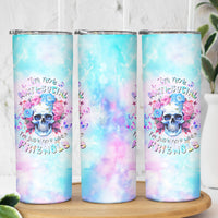 Flower Skull Skinny Tumbler I'm Not Anti-Social I'm Just Not User Friendly - Wonder Print Shop