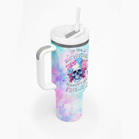 Flower Skull Tumbler With Handle I'm Not Anti-Social I'm Just Not User Friendly - Wonder Print Shop