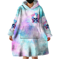 Flower Skull Wearable Blanket Hoodie I'm Not Anti-Social I'm Just Not User Friendly - Wonder Print Shop