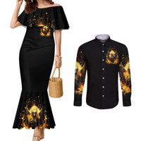 Angel Skull Couples Matching Mermaid Dress and Long Sleeve Button Shirt Underestimate Me That 'll Be Fun