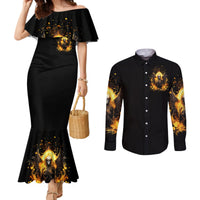 Angel Skull Couples Matching Mermaid Dress and Long Sleeve Button Shirt Underestimate Me That 'll Be Fun