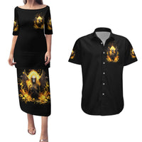 Angel Skull Couples Matching Puletasi and Hawaiian Shirt Underestimate Me That 'll Be Fun - Wonder Print Shop