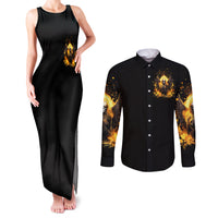 Angel Skull Couples Matching Tank Maxi Dress and Long Sleeve Button Shirt Underestimate Me That 'll Be Fun - Wonder Print Shop