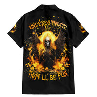 Angel Skull Family Matching Mermaid Dress and Hawaiian Shirt Underestimate Me That 'll Be Fun - Wonder Print Shop