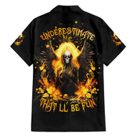 Angel Skull Family Matching Off Shoulder Long Sleeve Dress and Hawaiian Shirt Underestimate Me That 'll Be Fun - Wonder Print Shop